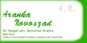 aranka novoszad business card